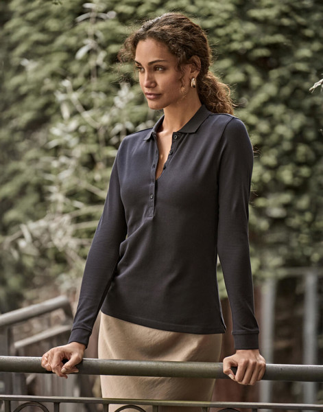 Ladies LuxuryLS Stretch Polo - White / S