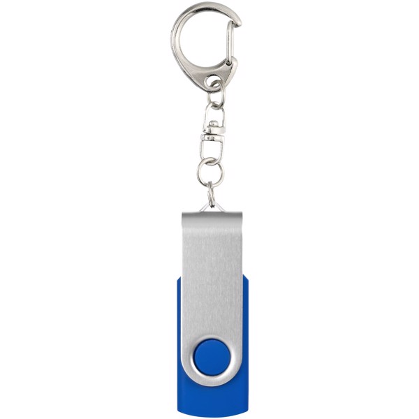 Clé USB rotative avec porte-clés - Bleu royal / 1GB