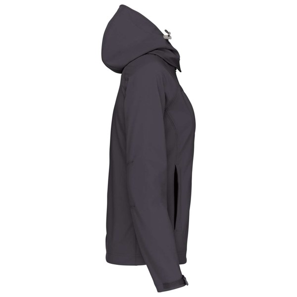 Ladies' Detachable Hooded Softshell Jacket - Titanium / XL