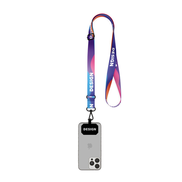 Sublimated adjustable crossbody phone holder - Full colour