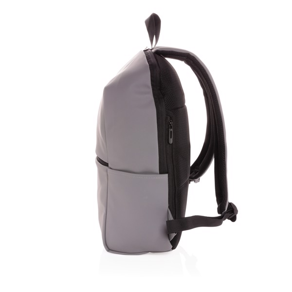 Smooth PU 15.6"laptop backpack - Grey