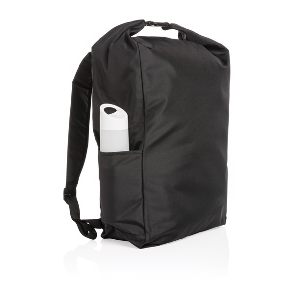 Impact AWARE™ RPET lightweight rolltop backpack - Black