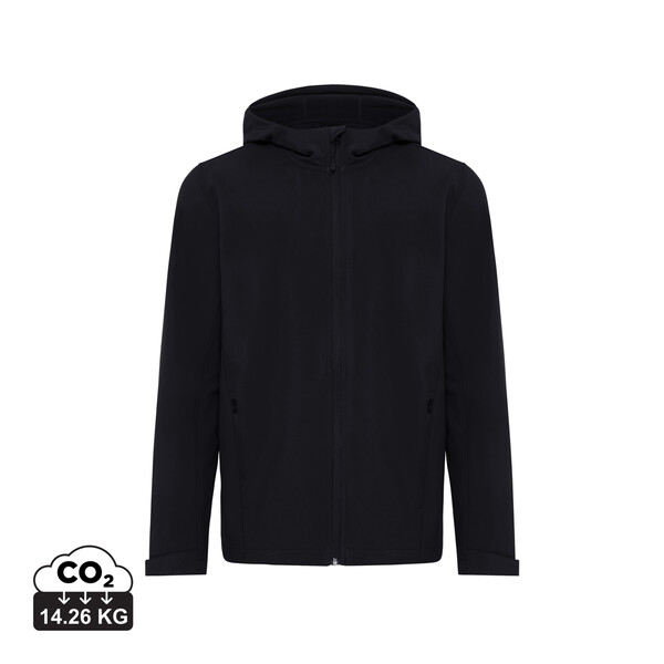 Veste homme soft shell en polyester recyclé IQONIQ Makalu - Noir / S