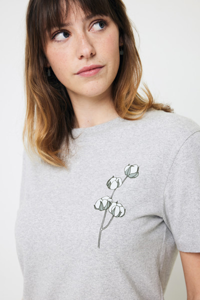 T-shirt en coton recyclé non teinté Iqoniq Manuel - Heather Grey / M