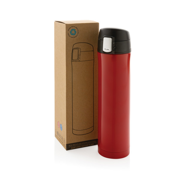 Termoska Easy lock z RCS recyklované oceli - Červená