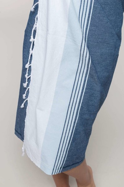 Striped Fouta - Striped Denim / Sky Blue