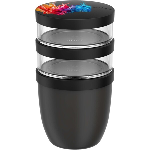 Mepal Ellipse 3-piece 500 ml + 2 x 200 ml lunch pot - Black