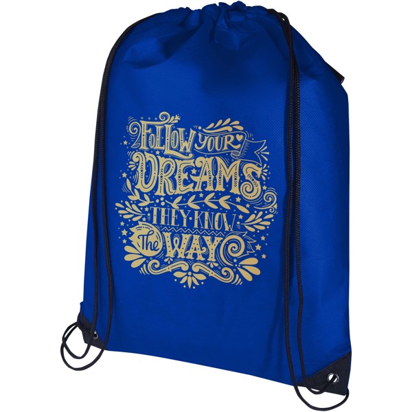 Sac à dos avec cordon Evergreen non tissé recyclé GRS de 5L - Bleu royal