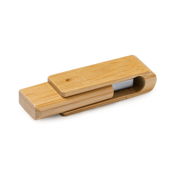 Personalised bamboo USB flash drive 16 GB with rotating clip