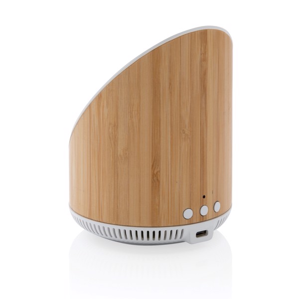 Ovate bamboo 5W speaker with 15W wireless charger