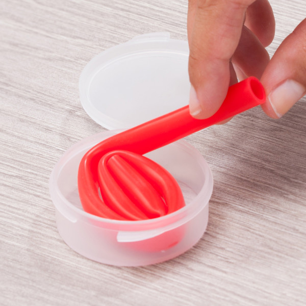 Finger Keyring Straw Case - White