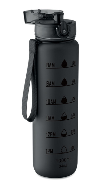 Sports water bottle RPET 1L Isforden Mark - Black