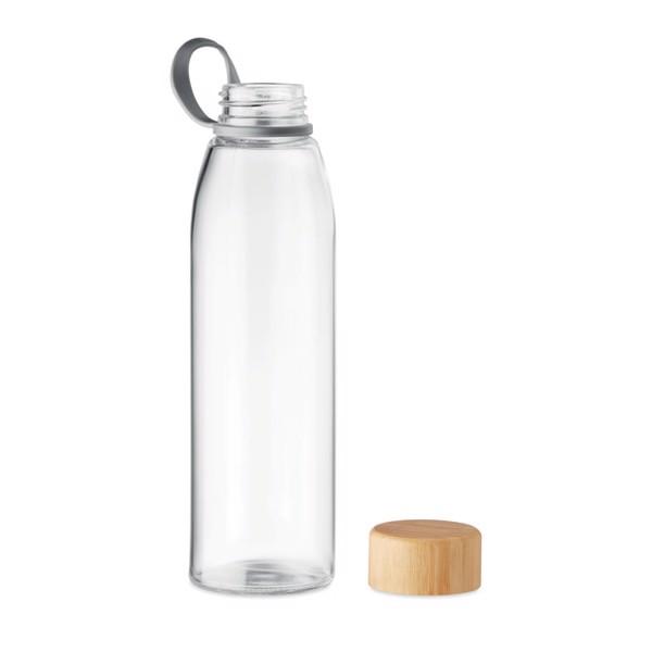 Fjord glass bottle, bamboo lid, 500 ml