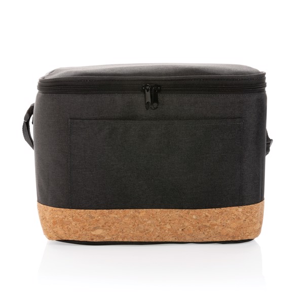 Impact AWARE™ XL RPET two tone cooler bag with cork detail - Black