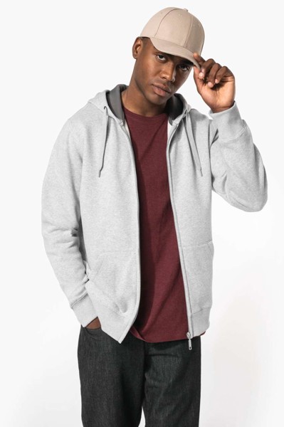 Full Zip Hooded Sweatshirt - Light Royal Blue / M