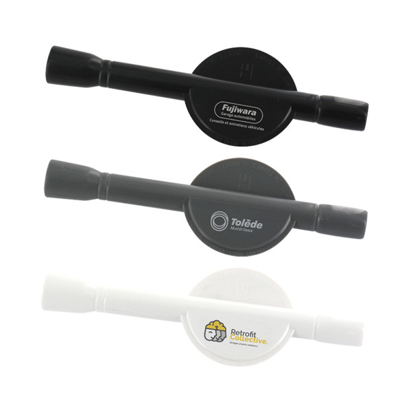 TYRE TREAD DEPTH GAUGE AND VALVE-CAP REMOVER - Blanc / Unique