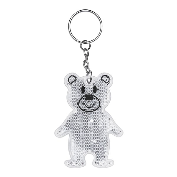Reflektierender Schlüsselanhänger Teddy - Weiß