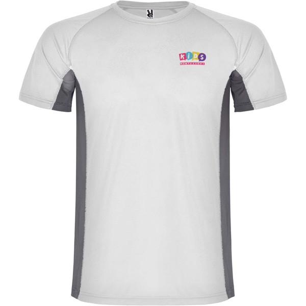 Shanghai short sleeve kids sports t-shirt - White / Dark Lead / 4