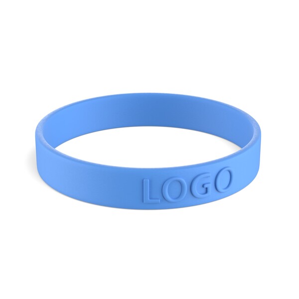 Customised silicone wristbands (12mm width) - Classic Blue / 20x1.2x0.2cm