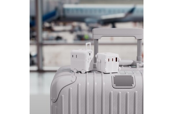 Chariot adaptateur universel GaN Xoopar Luggie pour voyages internationaux - Blanc