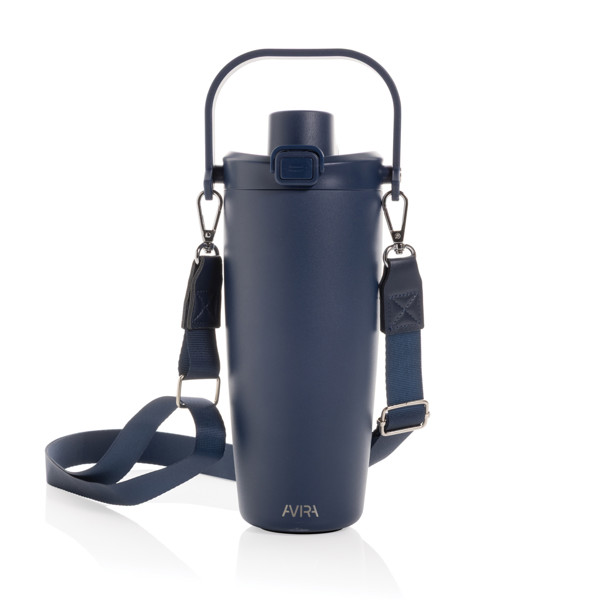 Mug en acier RCS avec bandoulière Avira Ayala - Bleu Marine