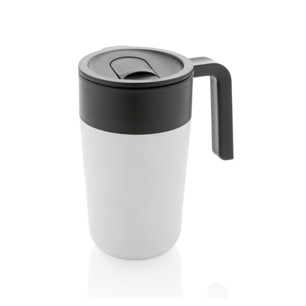 GRS Recycled PP and SS mug with handle - White