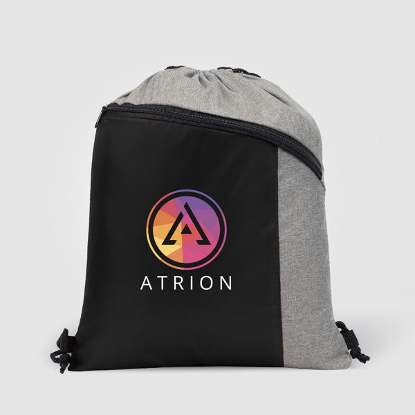 Geneva Drawstring Backpack - 210D Polyester - Black / 4 Color inkjet