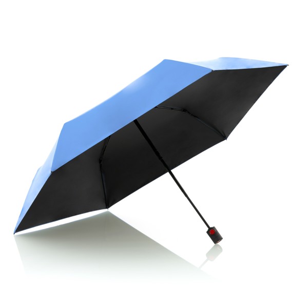 Knirps U.200 ultra light duomatic, blue with black UV coating and heat shield - Blue/Black Uv-Coating