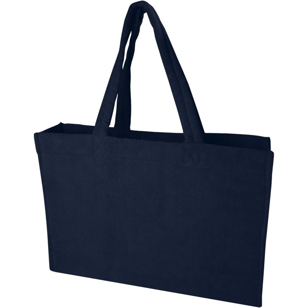 Sac shopping Siam en tissu éponge recyclé GRS de 13 L - Marine