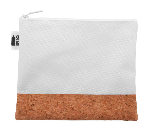 Toaletna torba iz reciklirane PET plastike po meri CreaBeauty Cork M - Bela / naravna