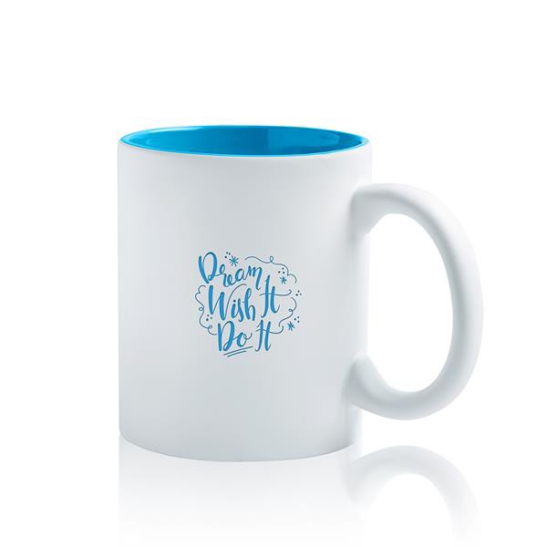 Caneca Em Cerâmica Com Exterior Mate, 325Ml - Azul Turquesa