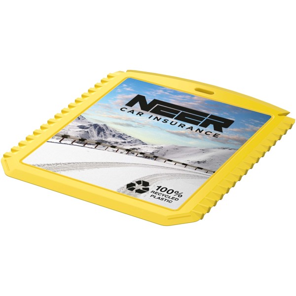 Thrym rectangular recycled plastic ice scraper - Yellow