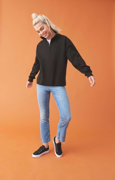 Sophomore 1/4 Zip Sweat - Deep Black / S