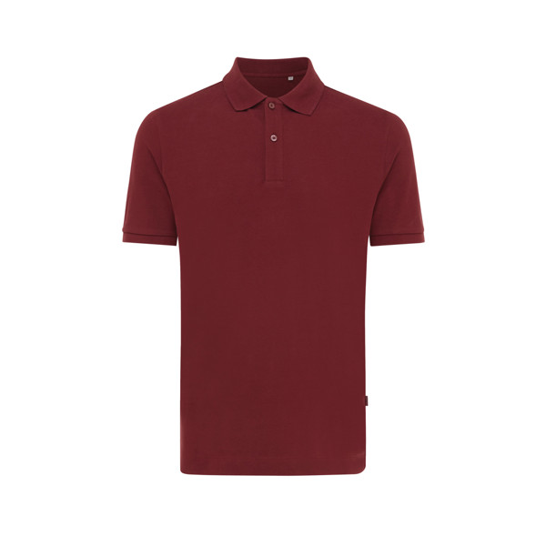Polo en coton piqué et recyclé Iqoniq Yosemite - Rouge Bordeaux / M