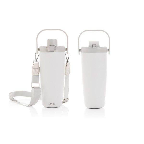 Avira Ayala RCS re-steel duosip lockable crossbody tumbler - White