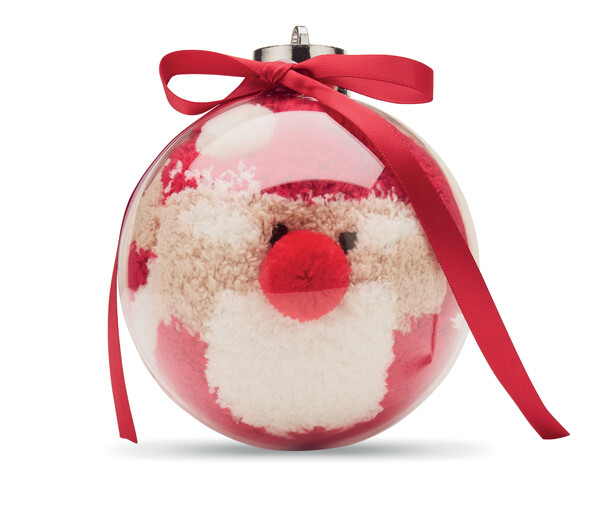 Santa socks in bauble ornament Snug L