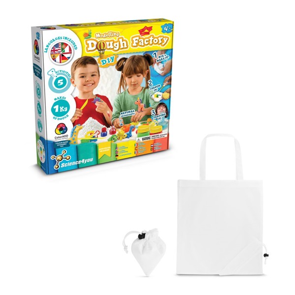 Modeling Dough Factory Kit II. Jeu éducatif livré avec un sac cadeau pliable en 190T - Blanc