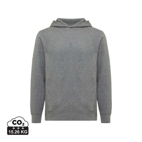 Mikina s kapucí a bočními kapsami IQONIQ Yengo z rec. bavlny - Light Heather Anthracite / L