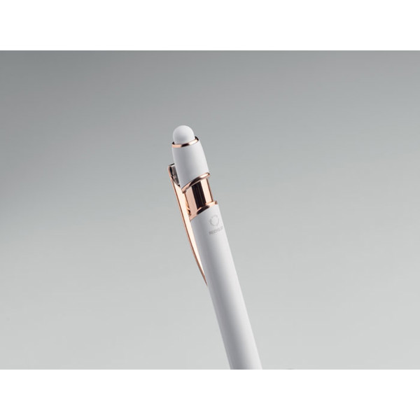 Recycled aluminium pen Scribble - White