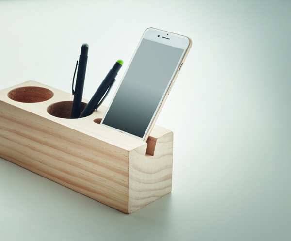 Thila wooden desk stand, pen, phone holder, seeds