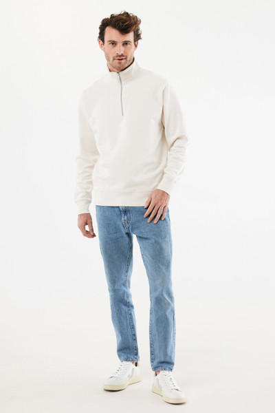 IQONIQ Elgon recycled cotton quarter zip sweater - Ivory White / XXL