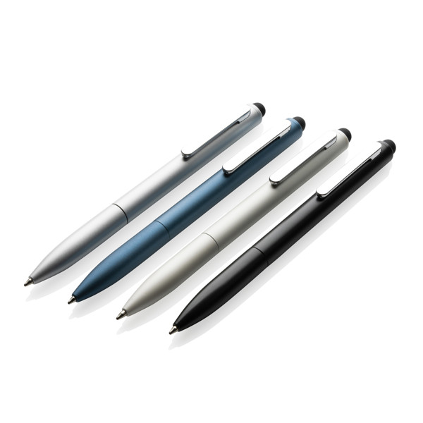 Kymi RCS certified recycled aluminium pen with stylus - White