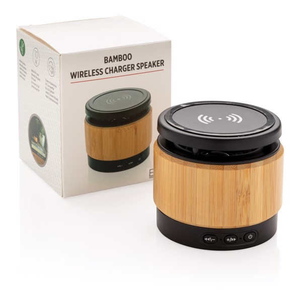 XD - Bamboo wireless charger speaker