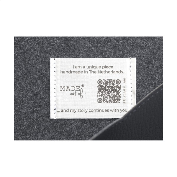 Recycled Felt & Apple Leather Laptop Sleeve 15/16" - Black