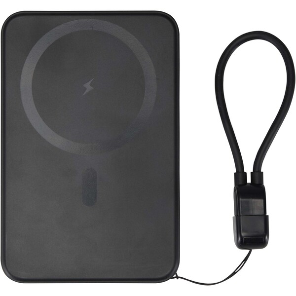 SMART 5000 mAh recycled plastic magnetic power bank with lanyard