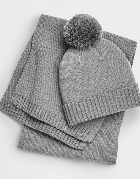 Set Con Sciarpa E Berretto Lavorati A Maglia - Light Grey Fleck / ONE SIZE