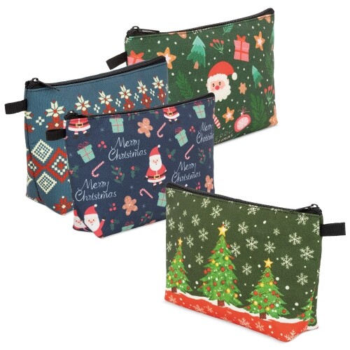 SET OF CHRISTMAS TOILETRY BAGS (4 PCS) "ASTRID"