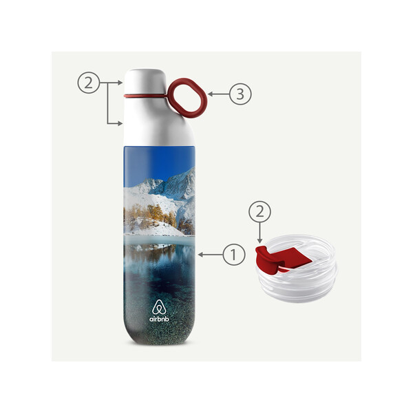 HOOKIPA L - 360° - BND877L - Bouteille et gobelet 2 en 1 (750 ml / 620 ml) Double paroi en acier inoxydable recyclé et ABS