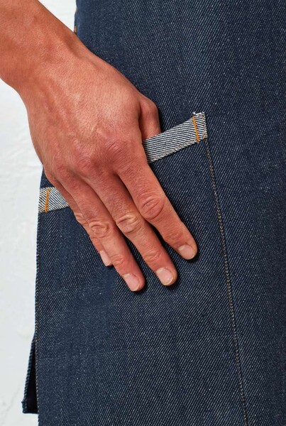 ‘Regenerate’ Sustainable Bib Apron - Grey Denim