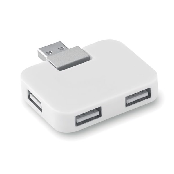 Hub USB 4 porty Square - biały